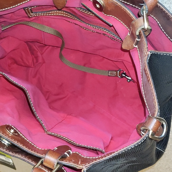 Large black D&B textured leather satchel - Picture 4 of 9